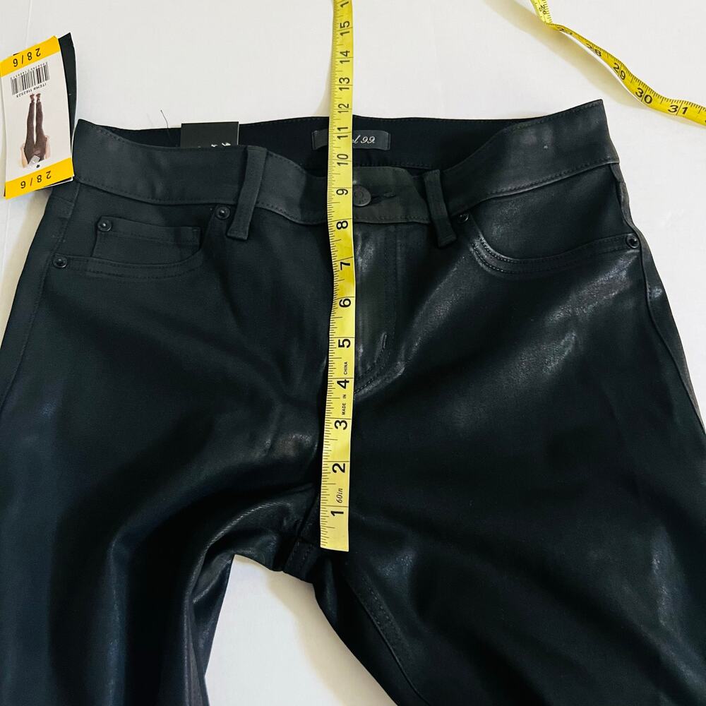 Anthropologie Level 99 Coated Mid Rise Skinny Jeans Size 28 NWT Black - Picture 10 of 12